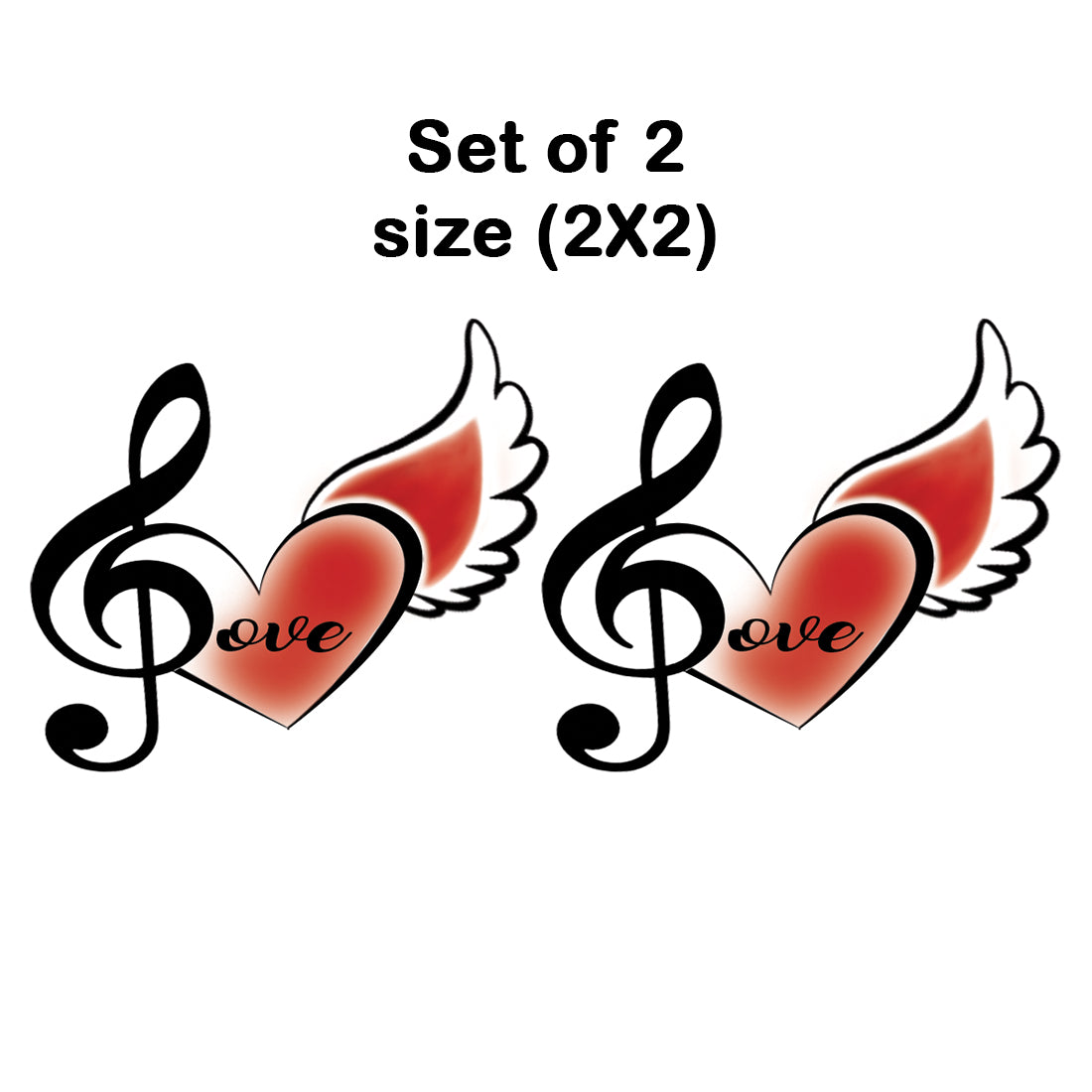 Music Lover With Wing Waterproof For Male and Female Temporary Body Tattoo