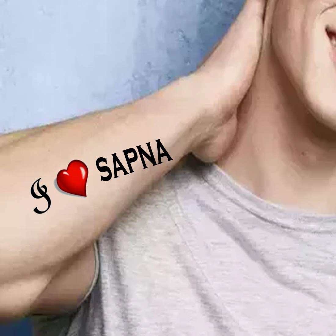 Love Name Alphabet Latter (Girlfriend & Boyfriend) Tattoo Waterproof Boys and Girls Temporary Body Tattoo - Temporarytattoowala