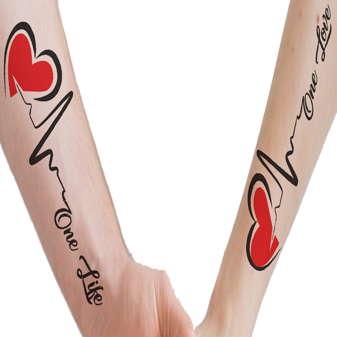 Love Heart Line Body Temporary Tattoo Waterproof For Girls Men Women