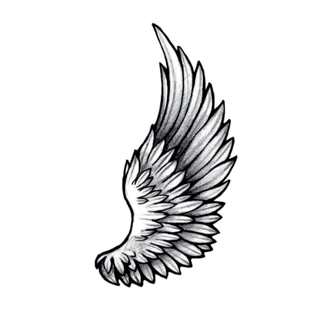 TEMPORARY TATTOOWALA Eagle Wings Bird Black and White Design Temporary Waterproof Tattoo For Men and Women