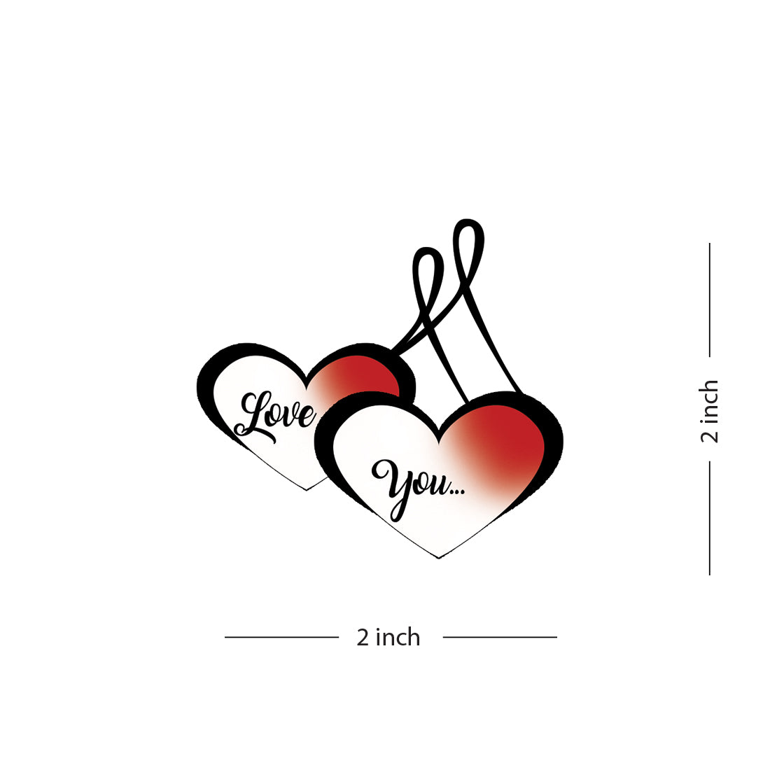 Love You Tattoo Love Heart Waterproof Boys and Girls Temporary Tattoo