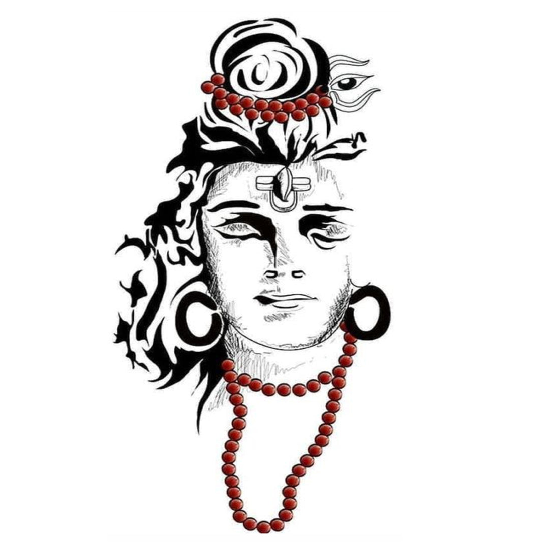 God Shiv with Rudraksh Tattoo For Boy and Girl Temporary Body Tattoo Waterproof Sticker