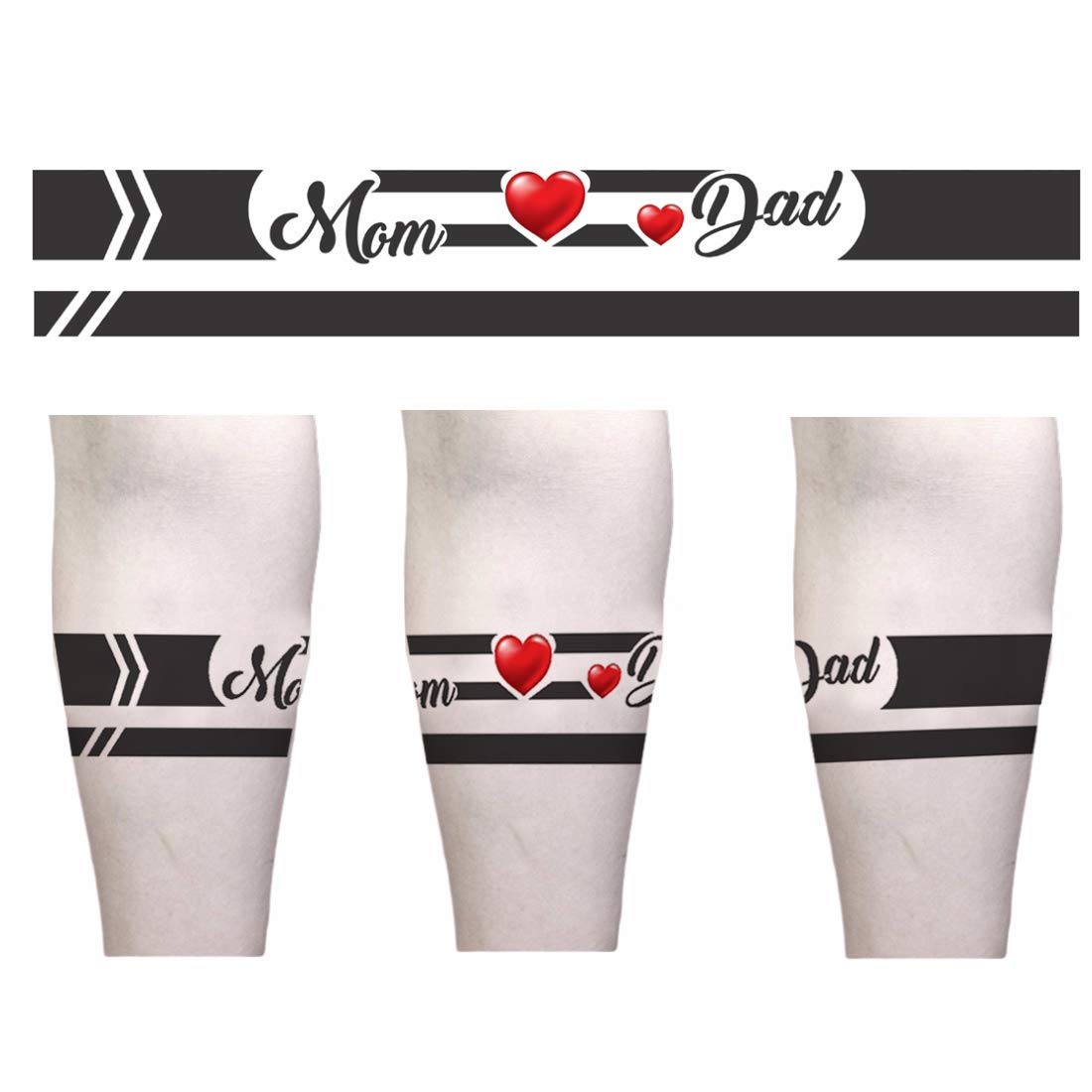 Temporary Tattoowala Mom Dad Hand Band Tattoo Men and Women Waterproof Temporary Body Tattoo