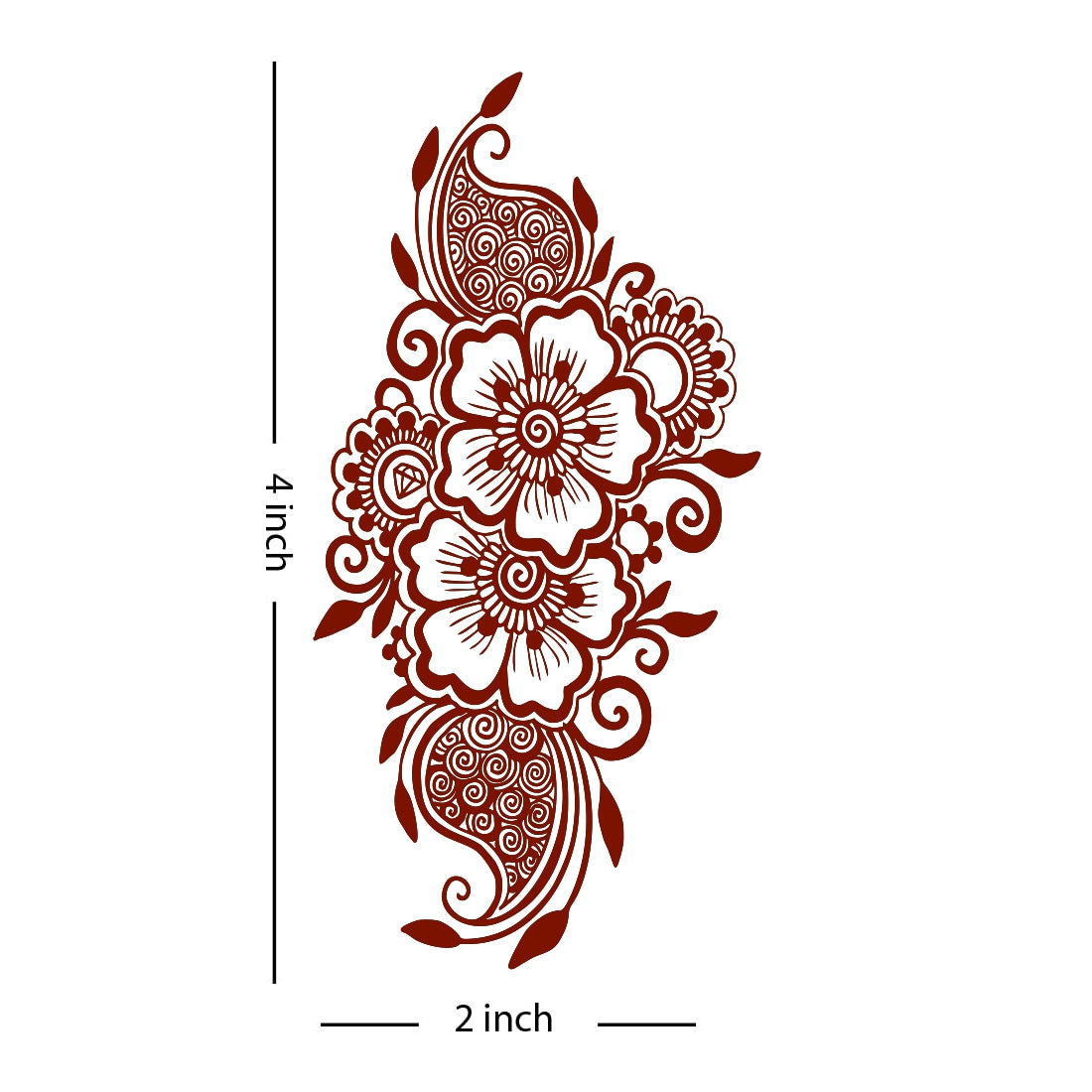 Flower  Mehndi Tattoo Flower Design Waterproof For Girls Temporary Tattoo