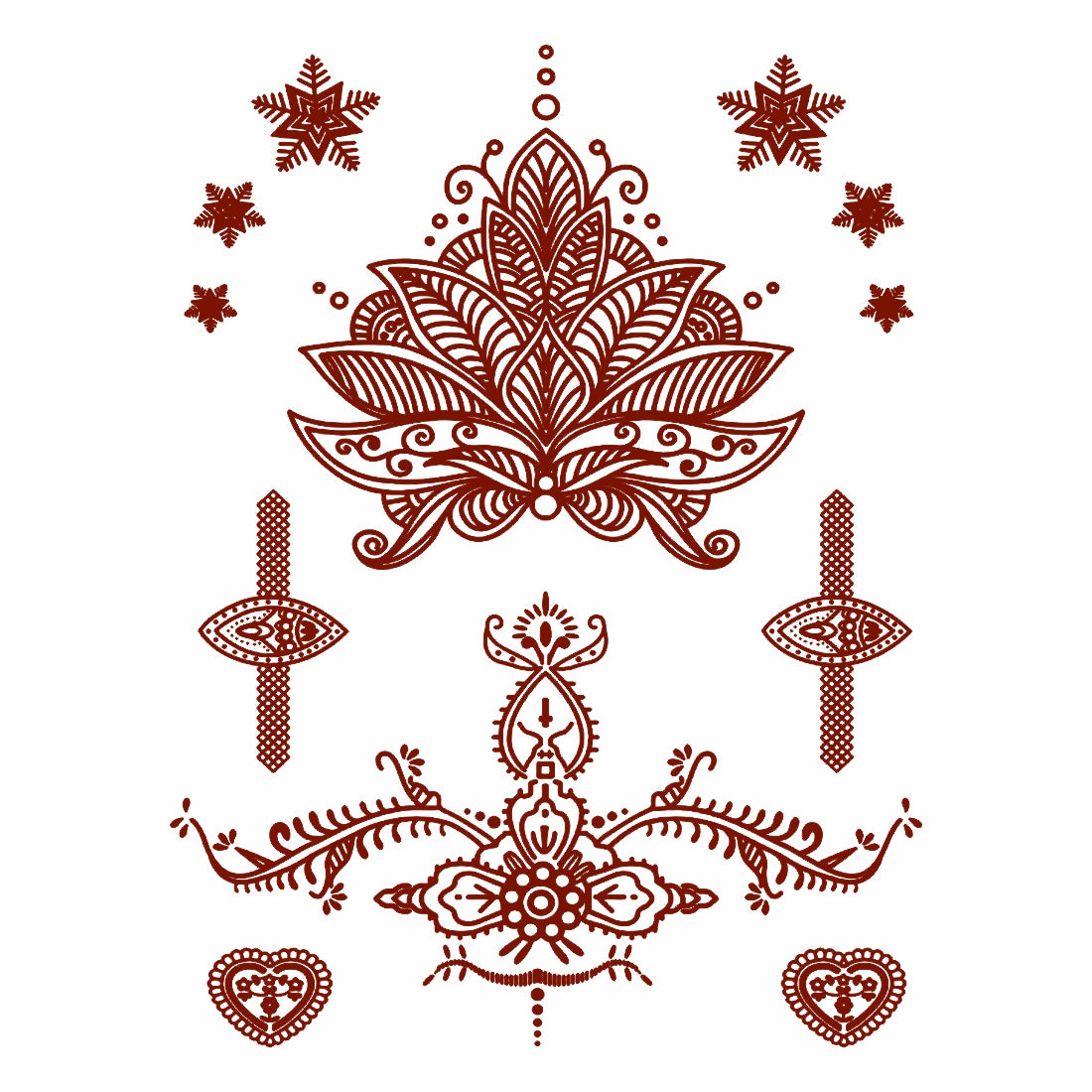 Heena Mehndi Tattoo Flower Henna Tattoo Hand Leaf Boder Tattoo For Women Temporary Tattoo
