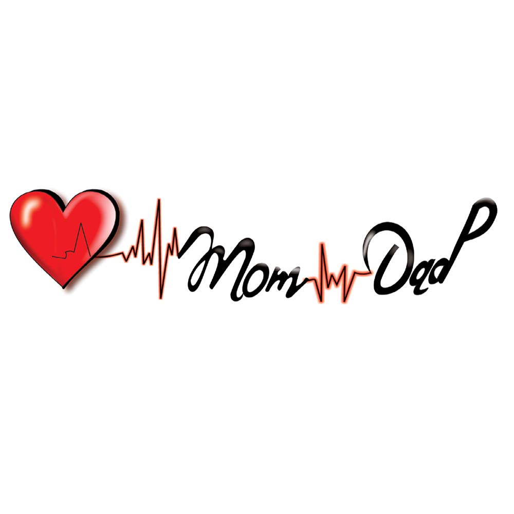 Heart with Mom and Dad Tattoo Temporary Body Waterproof Boy and Girl Tattoo - Temporarytattoowala