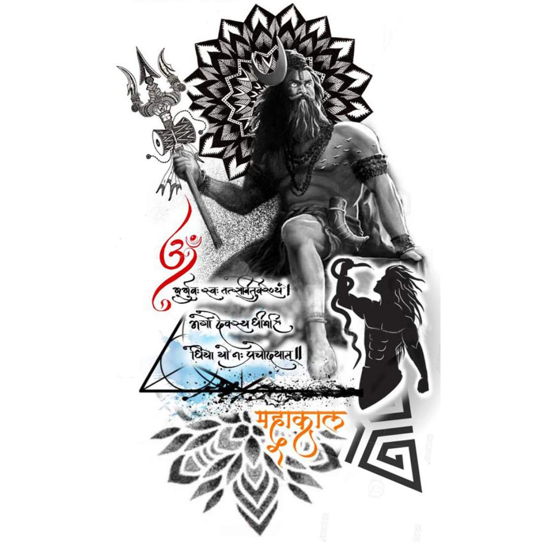 Temporary Tattoowala Shiv Mahadev Men and Women Waterproof Temporary Body Tattoo…