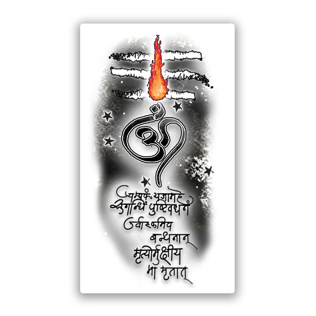 Om with Mahakal Tattoo Waterproof For Men and Girls Quotes Temporary Body Tatoo