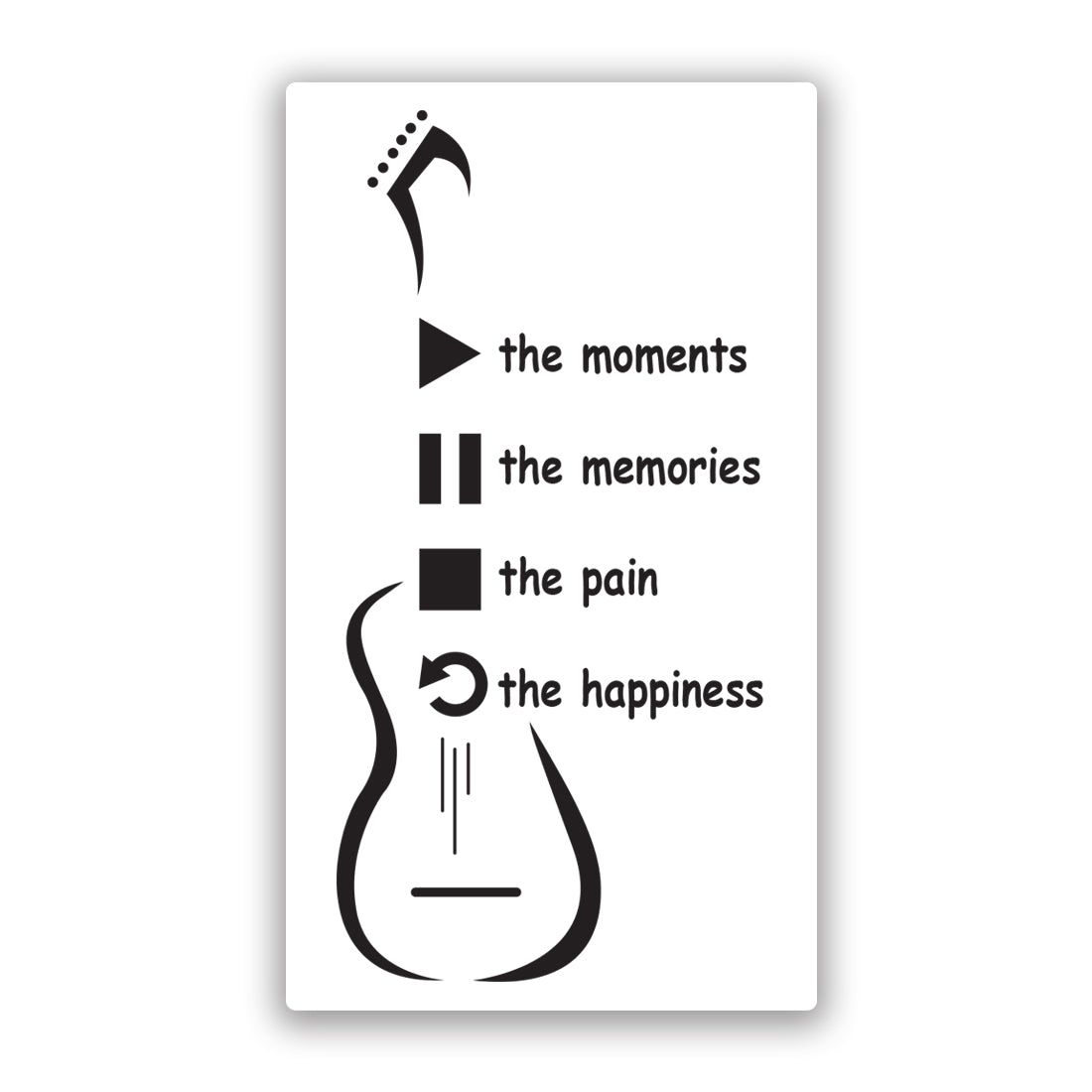 Guitar with Moments Tattoo Waterproof Male and Female Temporary Body Tattoo