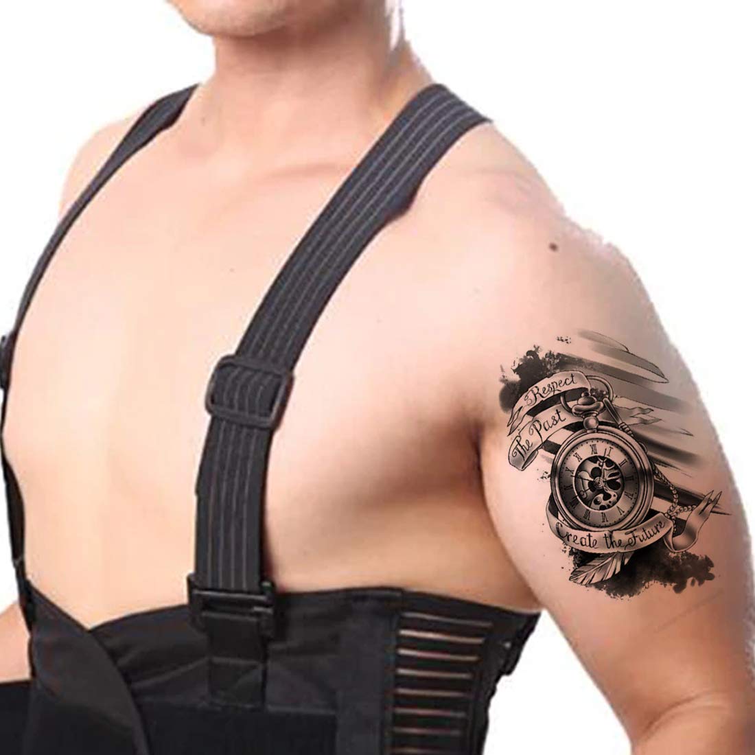 Time Clock Watch Tattoo Waterproof Male and Female Temporary Body Tattoo - Temporarytattoowala