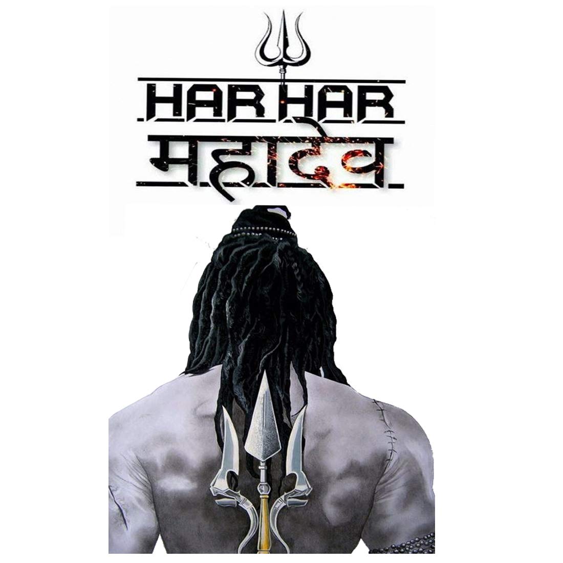 TEMPORARY TATTOOWALA Lord Mahakal with Trishul Temporary Waterproof Tattoos For Men & Women