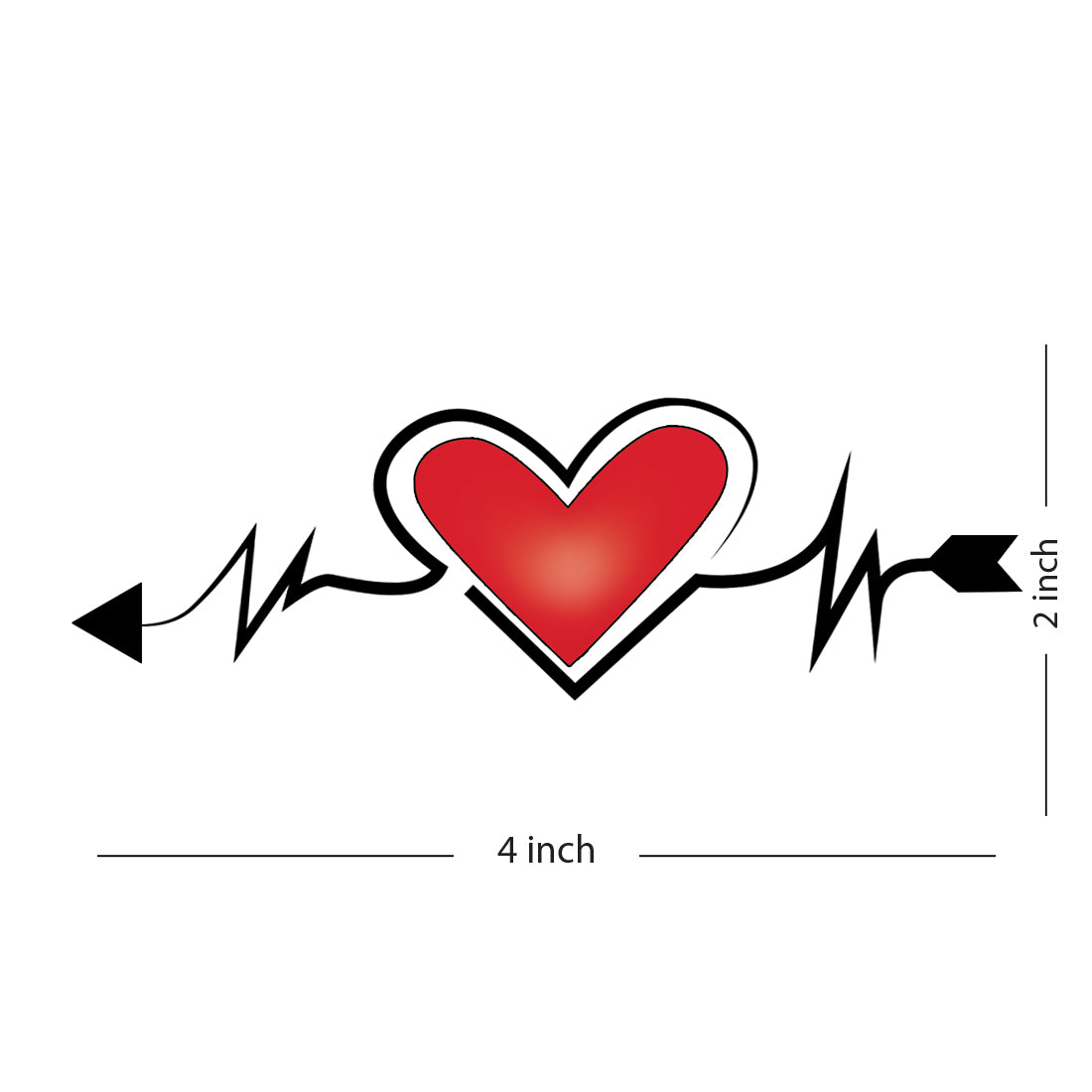 Heart with Arrow Tribe Design Waterproof For Male and Female Temporary Body Tattoo