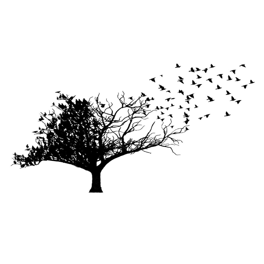 Tree Flying Birds Tattoo Waterproof Boys and Girls Temporary Body Tattoo - Temporarytattoowala