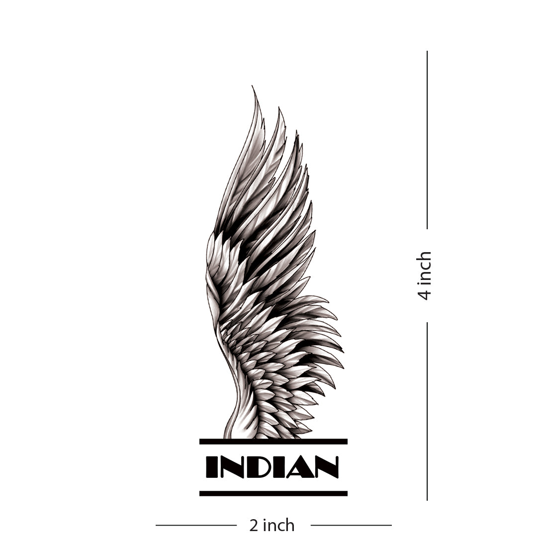 Indian Wings Tattoo Love Heart Waterproof Boys and Girls Temporary Tattoo