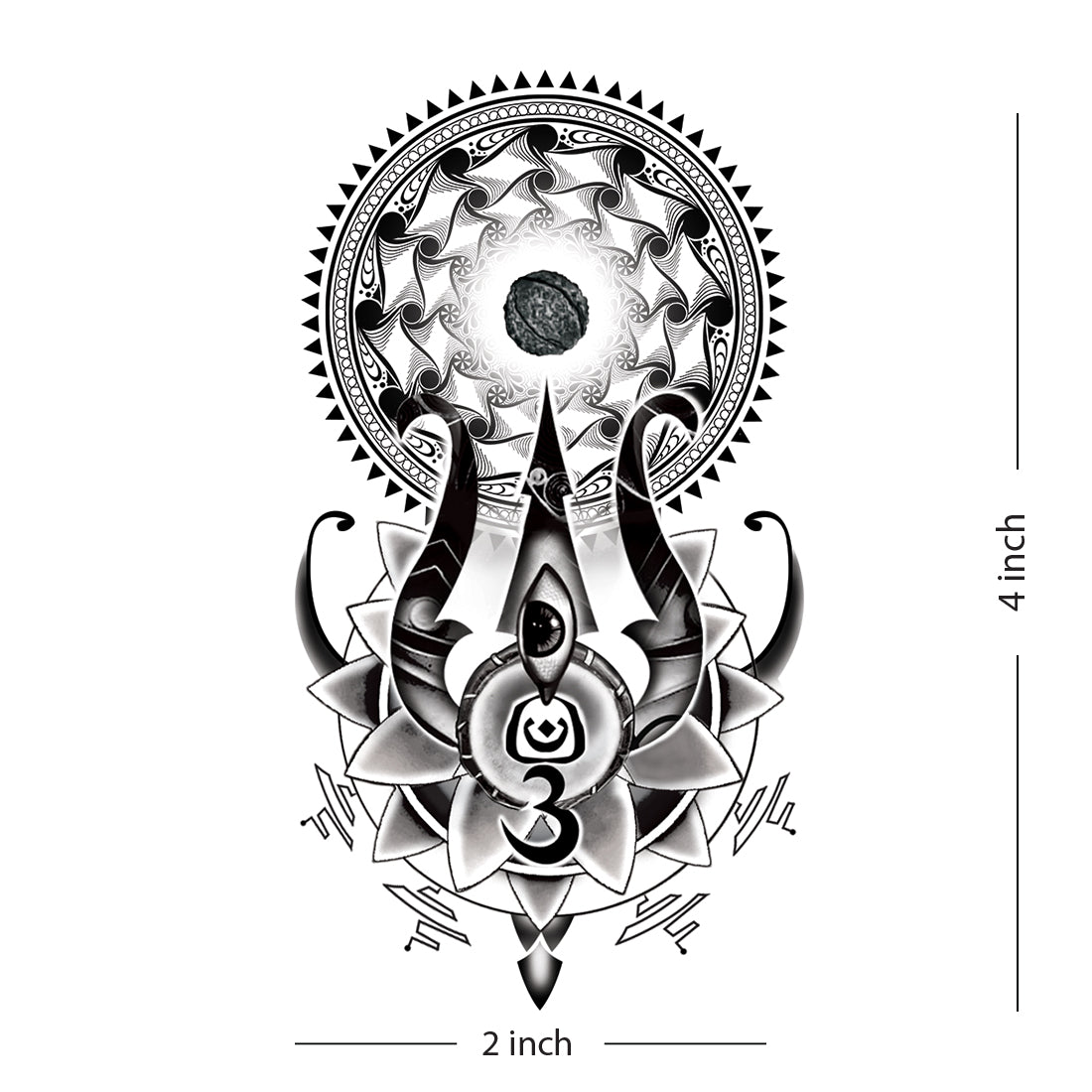Om and Rudrakasha Tattoo Chakra Temporary Tattoo For Boys and Girls Waterproof