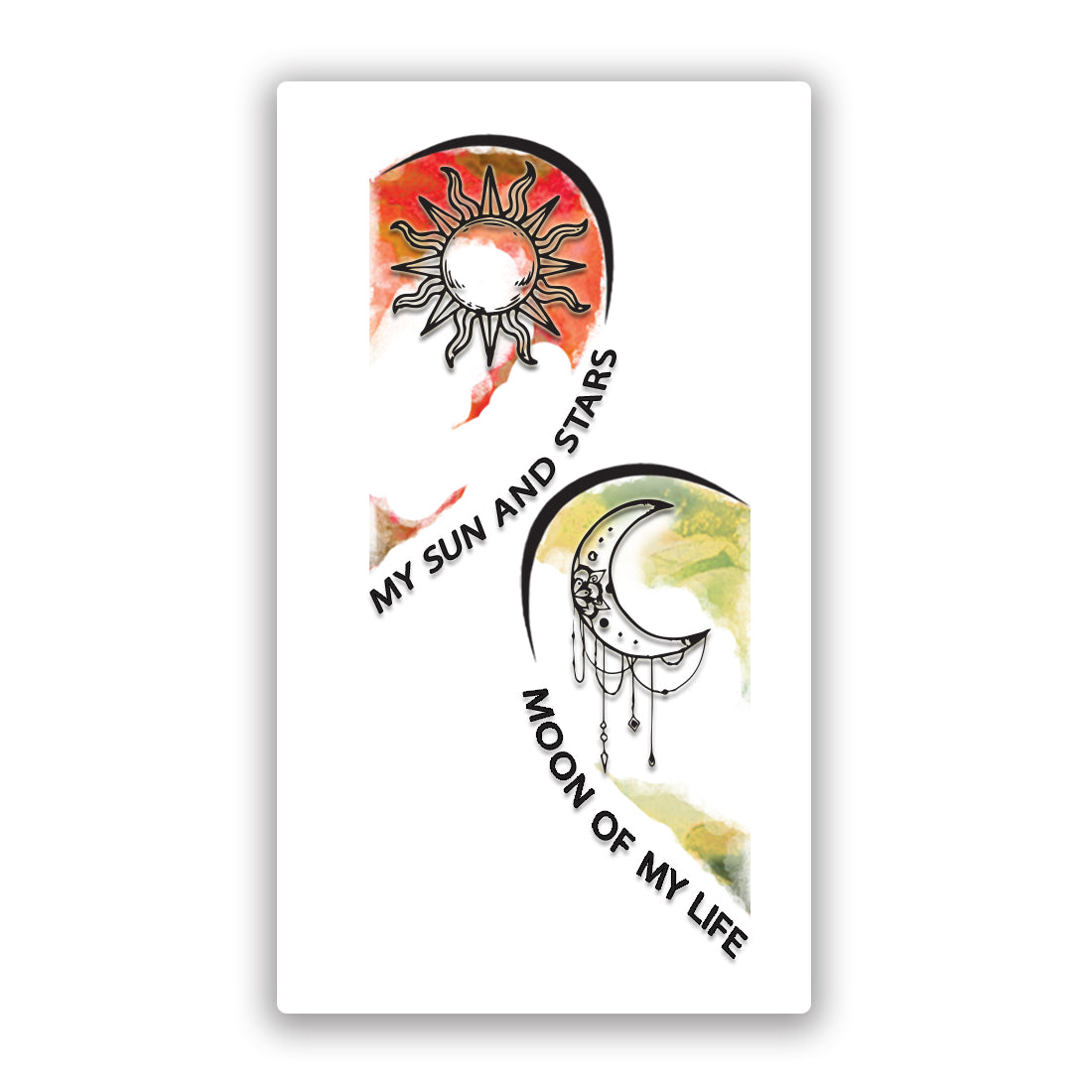 My Sun and Stars Moon of My Life Quotes Tattoo Temporary Body Tattoo