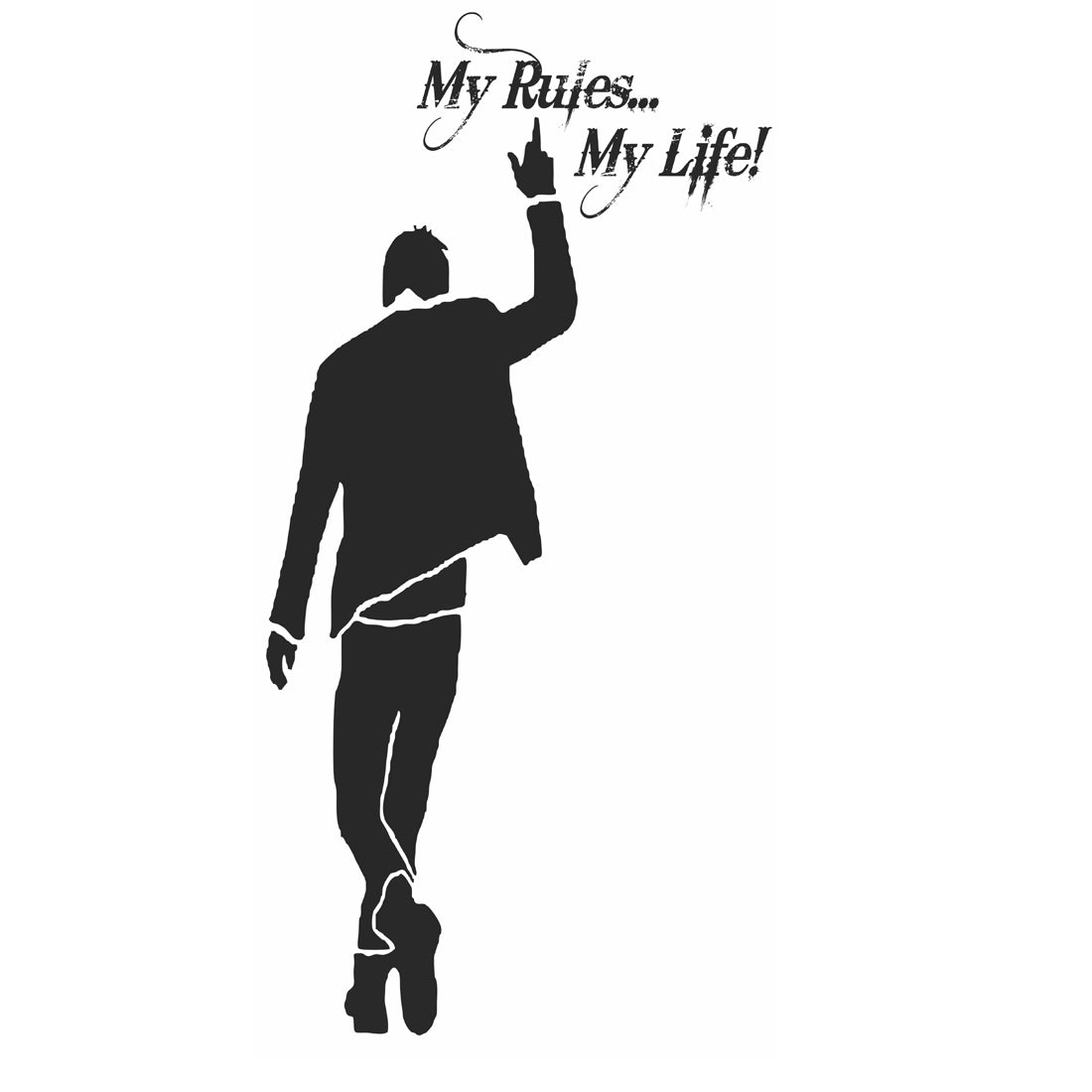 My Rules My Life Tattoo Waterproof Sticker Temporary Body Tattoo For Men and Women