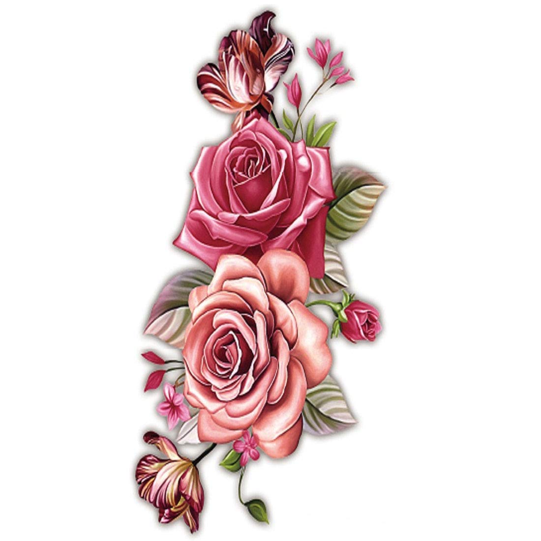 TEMPORARY TATTOOWALA Realistic Multicolor Rose Temporary waterproof tattoos For Men & Women