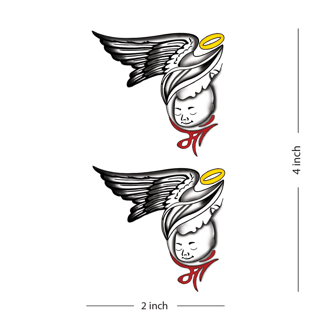Maa and Baby Tattoo Wings Waterproof For Men and Women Temporary Body Tattoo