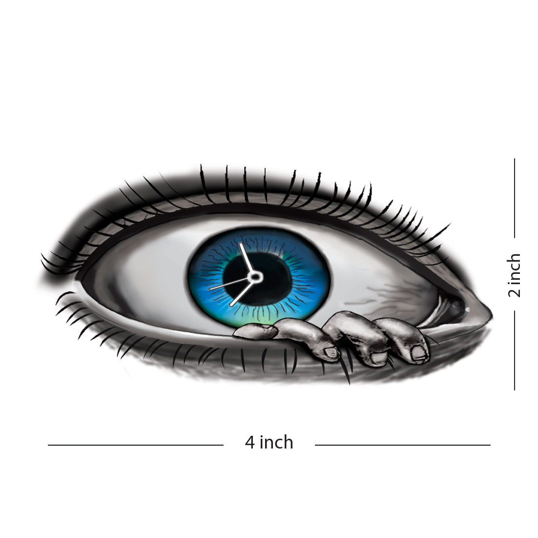 Horror Eye Time Hand Temporary Tattoo Waterproof For Male and Female Temporary Body Tattoo