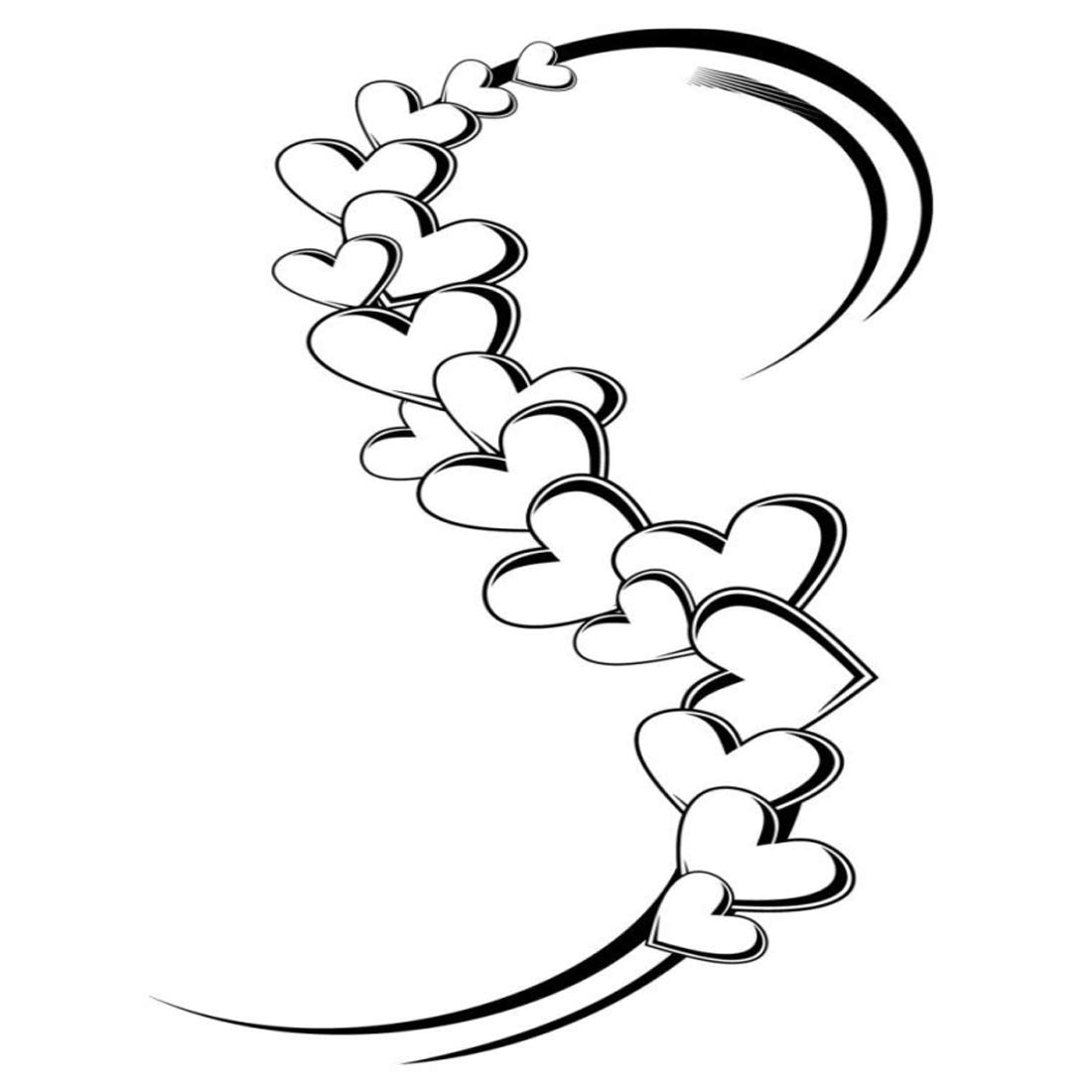 Heart Row Tribal Designs Body Tattoo Waterproof Boys and Girls Temporary Body Tattoo - Temporarytattoowala