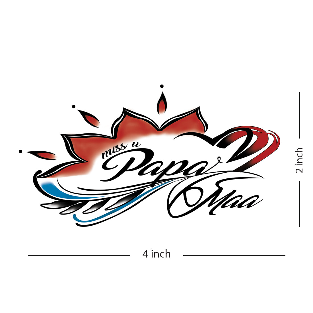 Miss You Papa Maa Tattoo Family Waterproof For Women Temporary Tattoo
