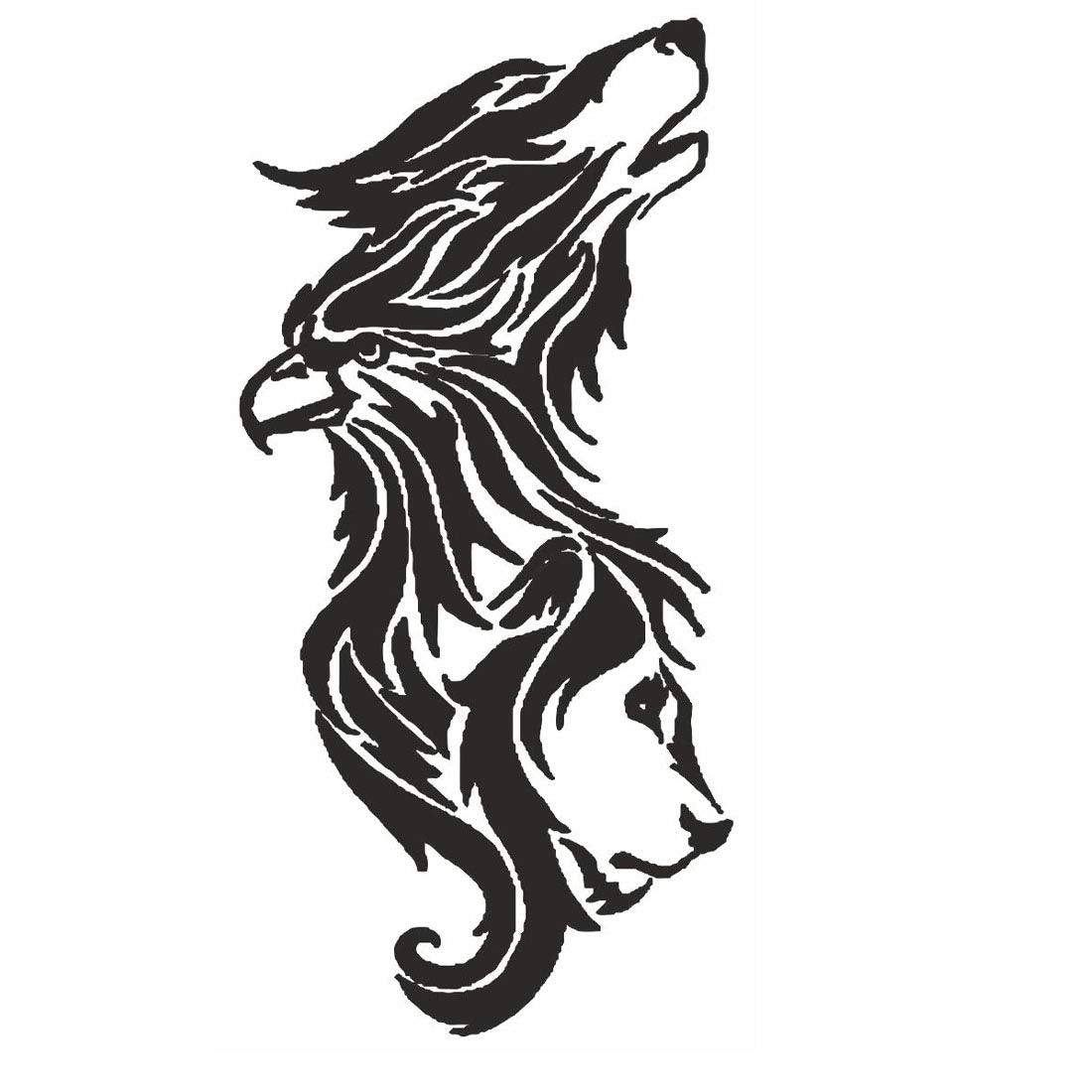 Tribal Lion Eagle Wolf Animal face Temporary waterproof tattoos For Men & Women