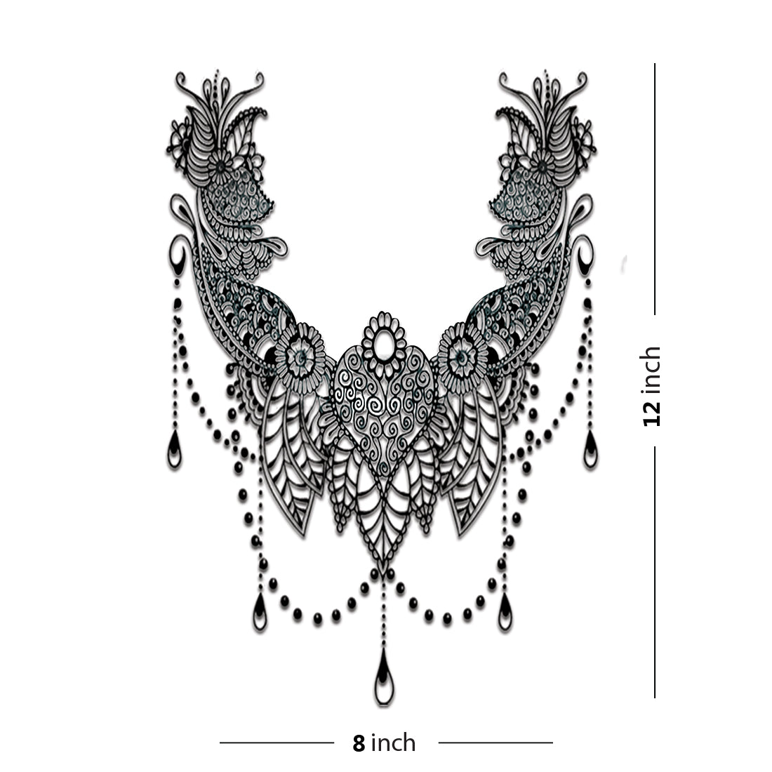 Indian Mandala Tattoo Design Waterproof For Men and Women Temporary Tattoo