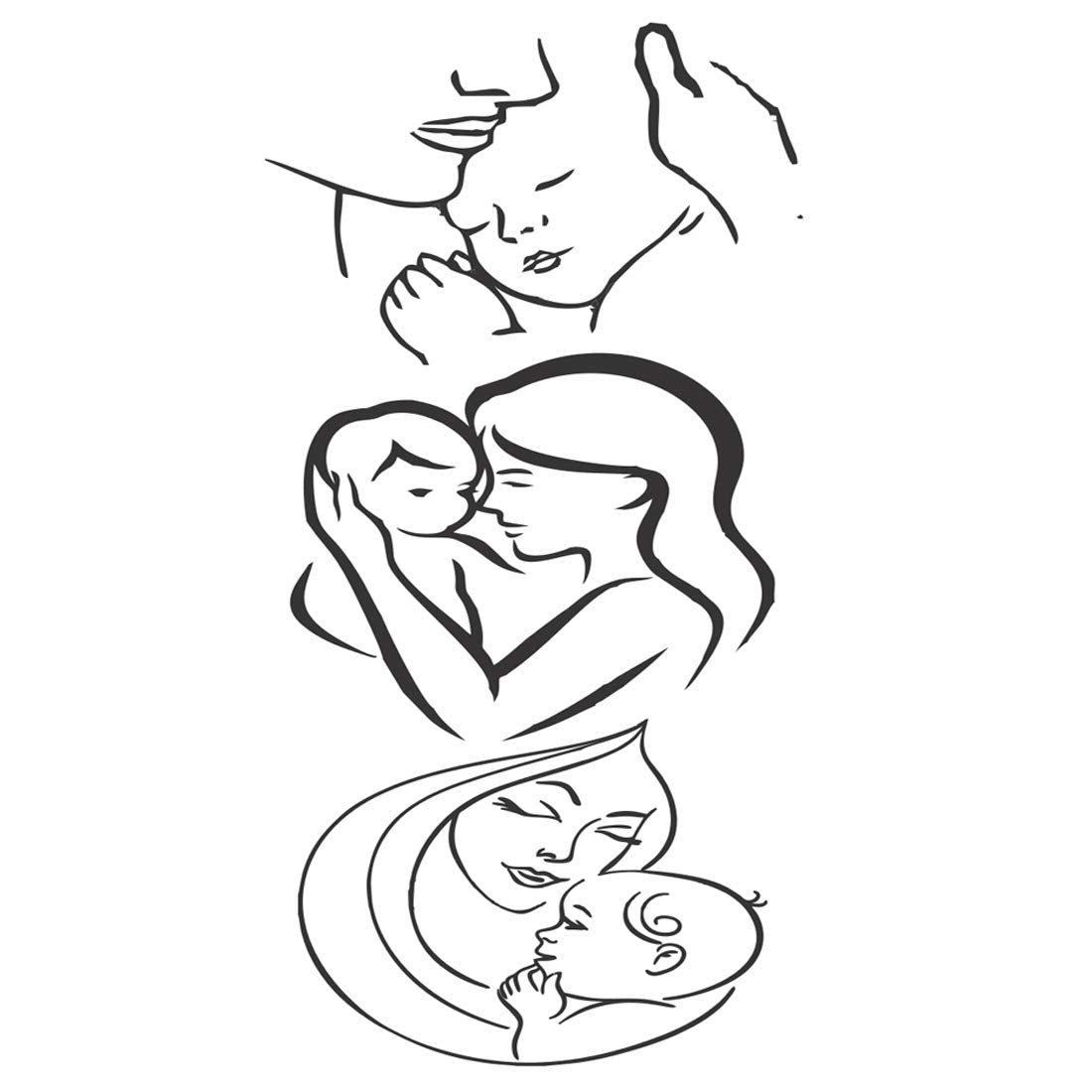 Mom Baby 3 Design Tattoo Waterproof Boys and Girls Temporary Body Tattoo - Temporarytattoowala