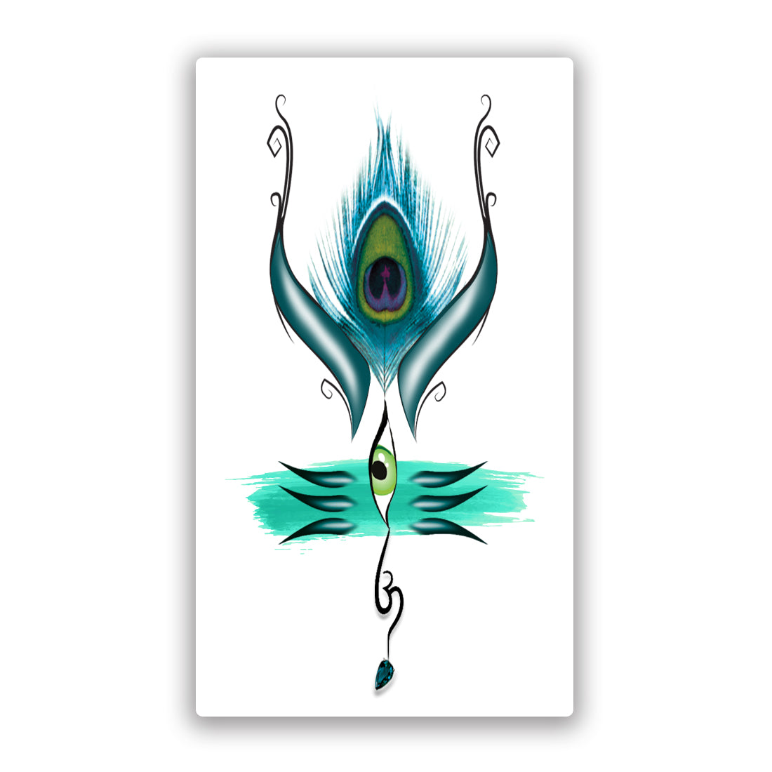 Lord Shiva Eye Om with Peacock Feather Tattoo Waterproof For Girls and Boys Temporary Body Tattoo