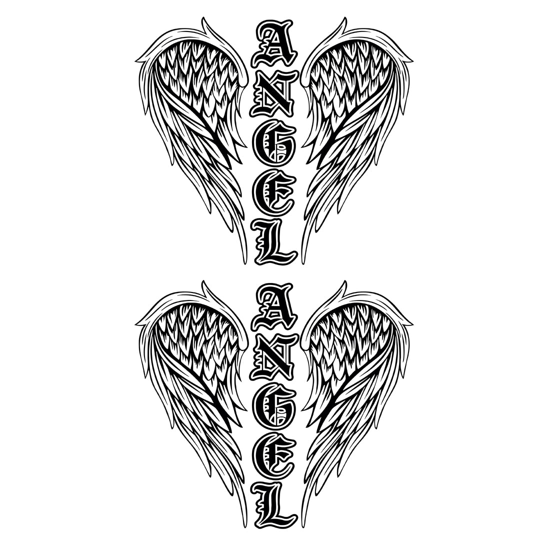 Angel with Heart Tattoo God of Sticker Waterproof Men and Women Temporary Body Tattoo