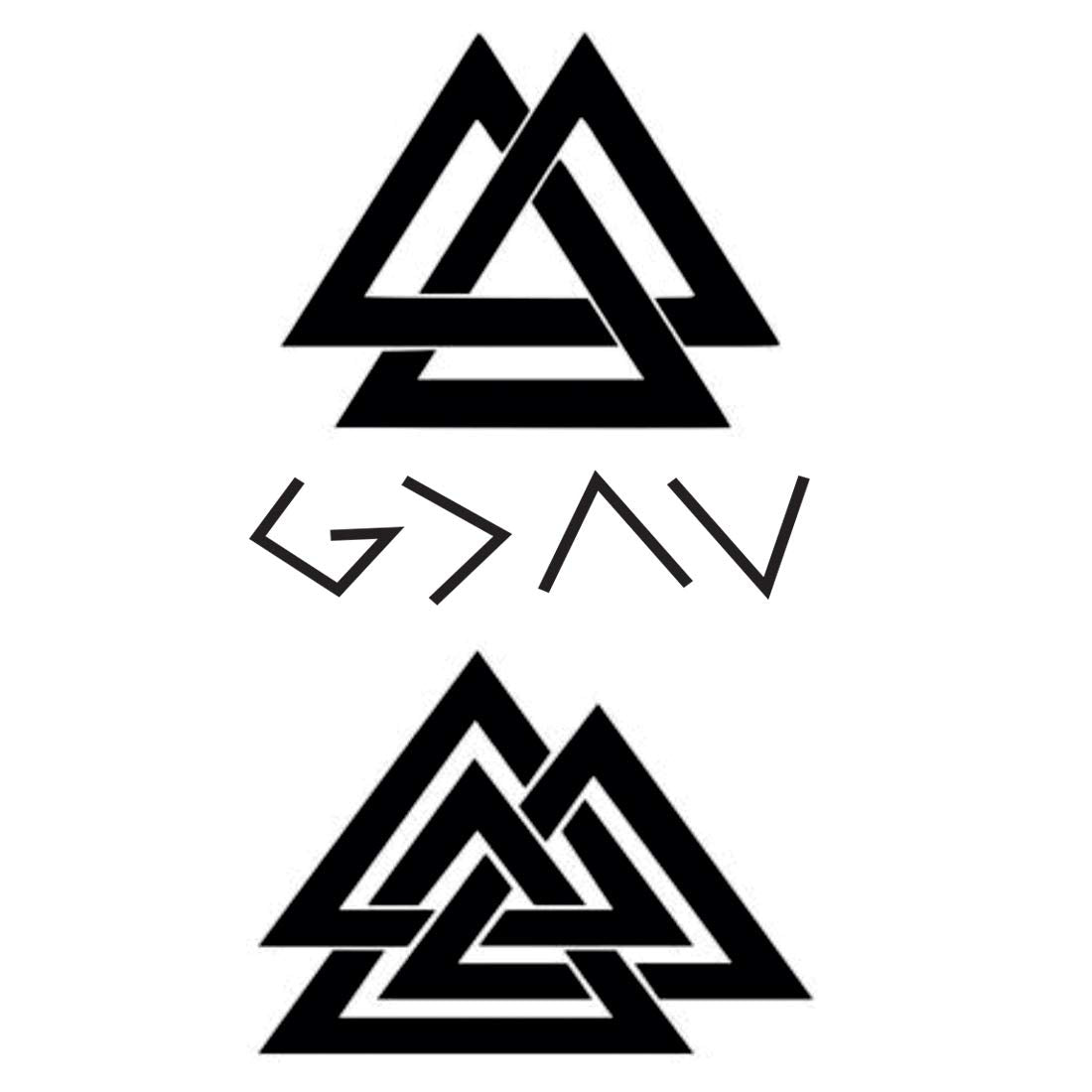 Triangle Tattoo Men and Women Waterproof Temporary Body Tattoo