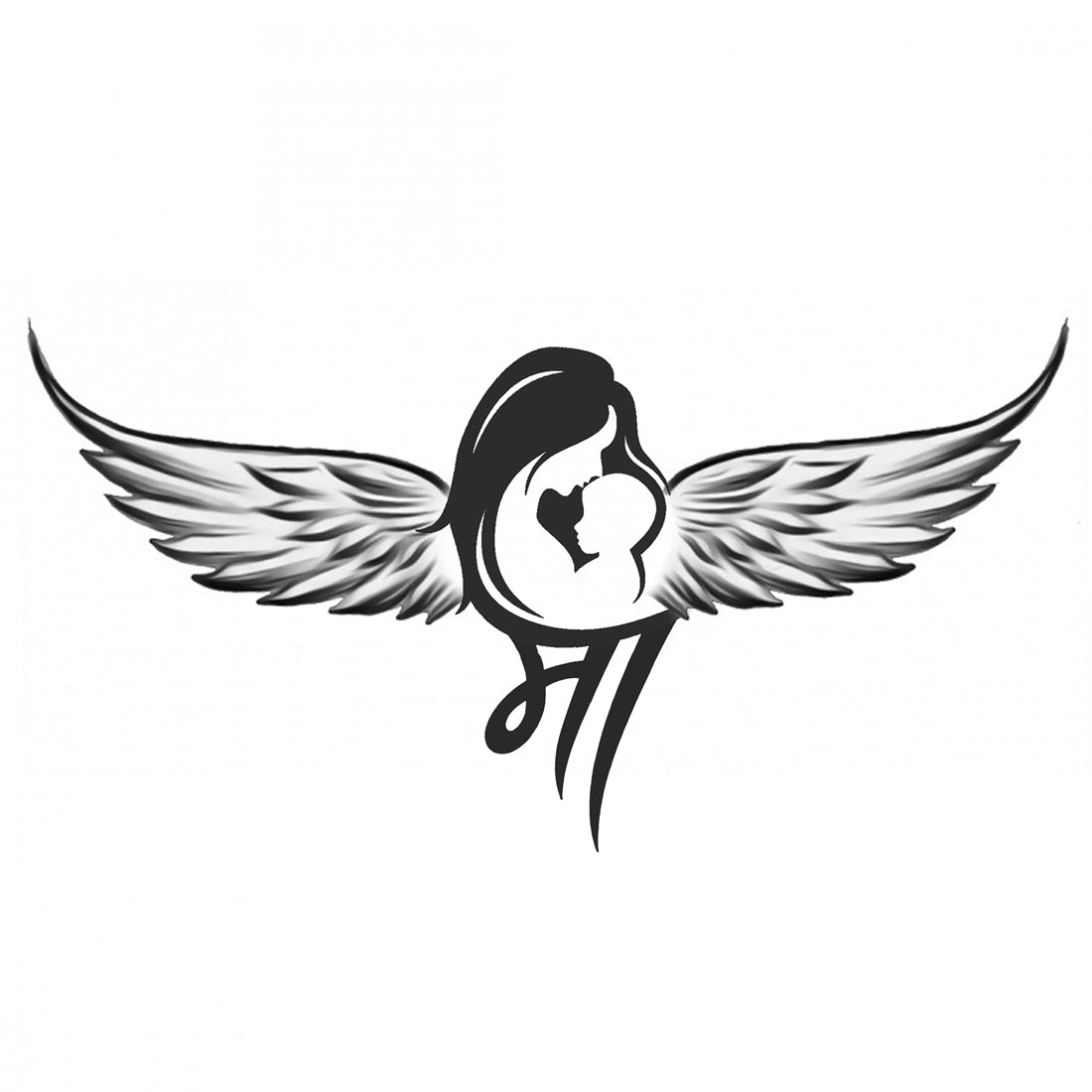 Maa with Baby Tattoo Waterproof For Men and Women Angel Temporary Tattoo