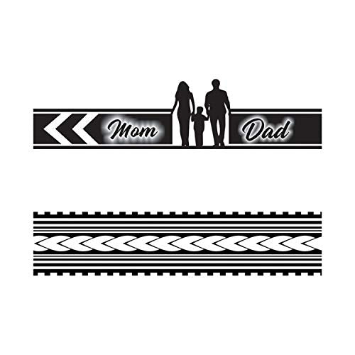 Temporary Tattoowala Mom Dad Hand Band & Tribal Temporary tattoo Design Round Shape Waterproof for Boy