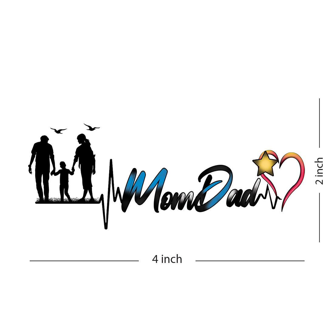 Mom and Dad Tattoo Family Heart Waterproof For Men and Women Temporary Body Tattoo