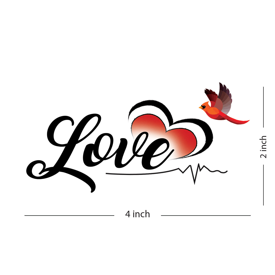 Love Tattoo Heart Waterproof Boys and Girls Temporary Tattoo