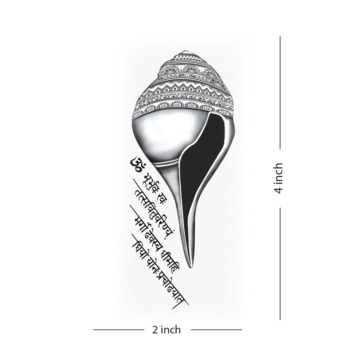 Sankh with Gaytri Mantra Temporary Tattoo Waterproof For Male and Female Temporary Body Tattoo