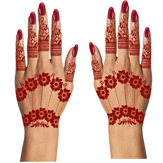 Flower Henna Mehndi Both Side Pcs Tattoo Love Women Temporary Body Tattoo