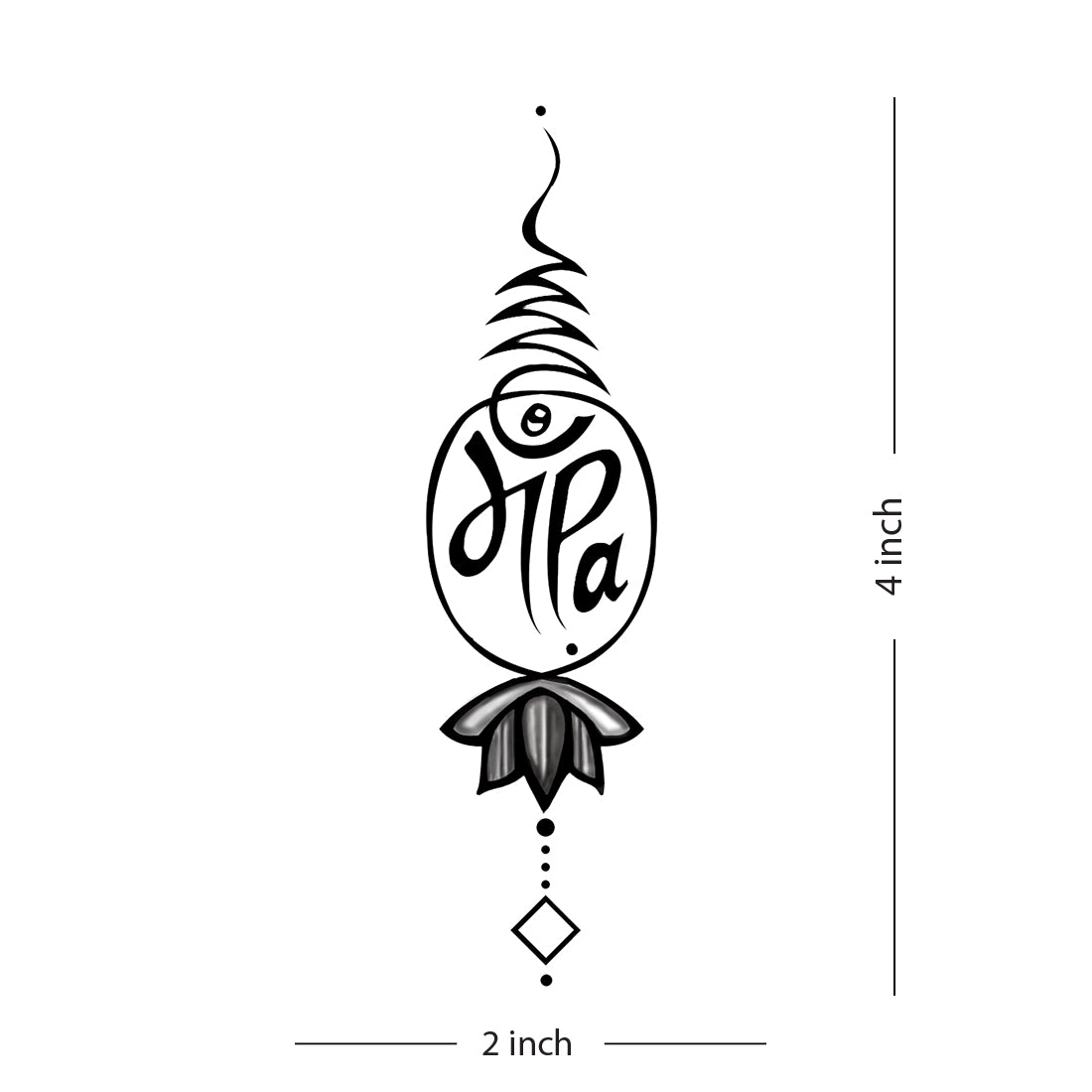 Maa Paa In Flower Lotus New Temporary Tattoo Waterproof For Boys and Girls Temporary Body Tattoo