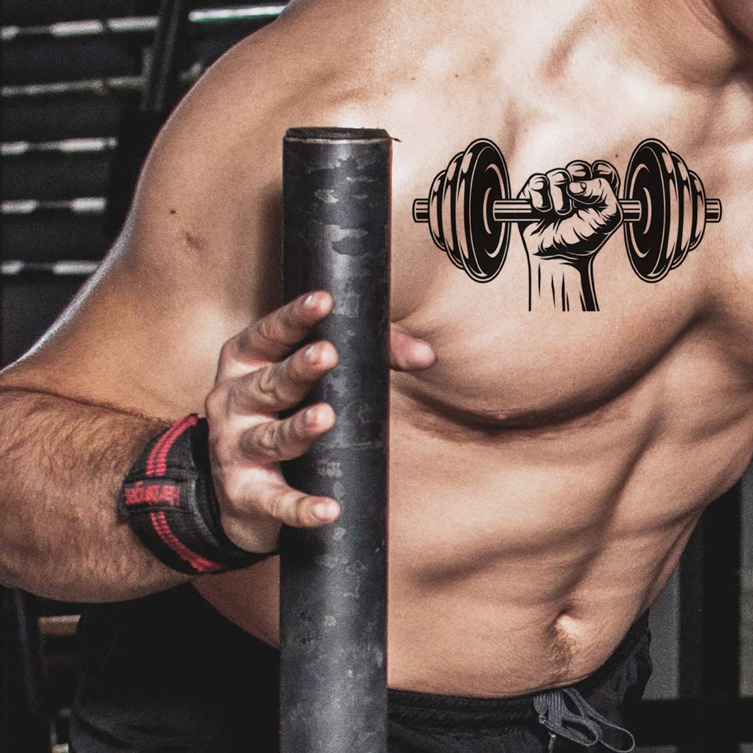Gym Dumbbell Tattoo Waterproof For Men and Women Temporary Body Tattoo