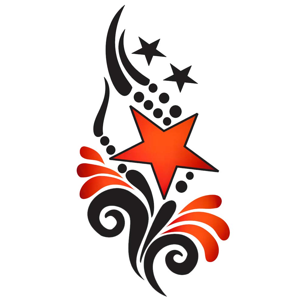 Star with Wings Tattoo Temporary Body Waterproof Boy and Girl Tattoo - Temporarytattoowala