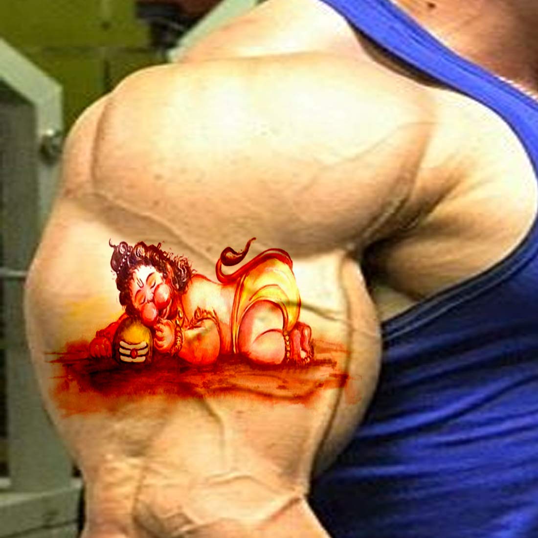 Lord Shiva Ling Hug Hanuman Temporary Body Tattoo Waterproof For Girls Men Women - Temporarytattoowala