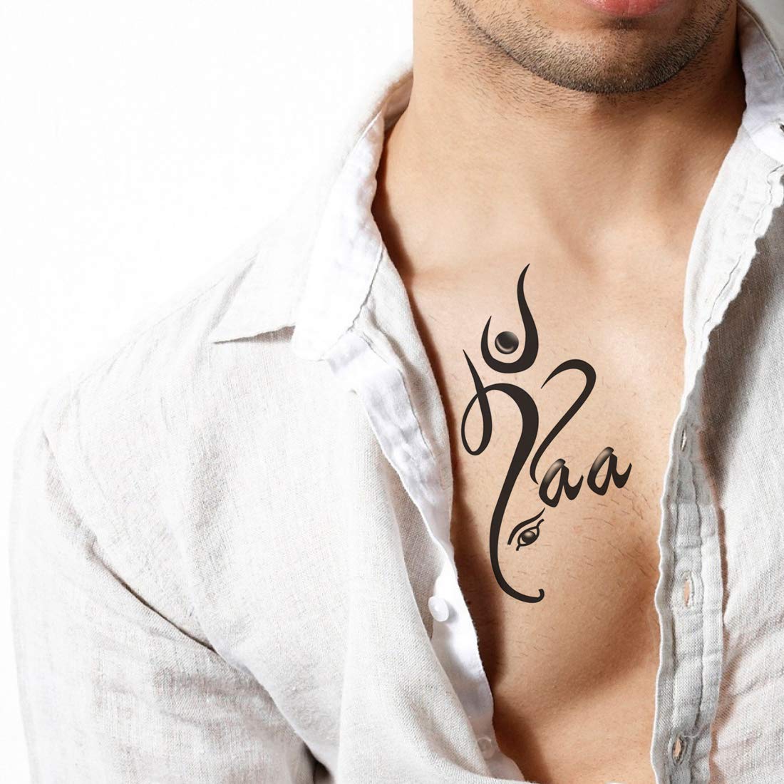 Maa (Mom) Design Like Lord Ganesha Tattoo Waterproof Boys and Girls Temporary Body Tattoo - Temporarytattoowala