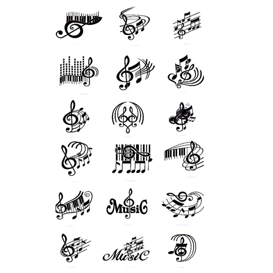 Music Logo Arrow Top 18 Tattoo For Men and Women Waterproof Sticker Temporary Body Tattoo