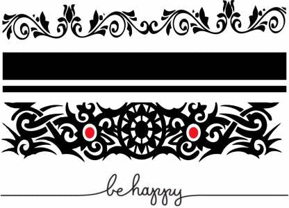 voorkoms New Band Heart Hand Temporary Tattoos (combo 4 Pcs)  (New Hand Band Temporary Tattoo)