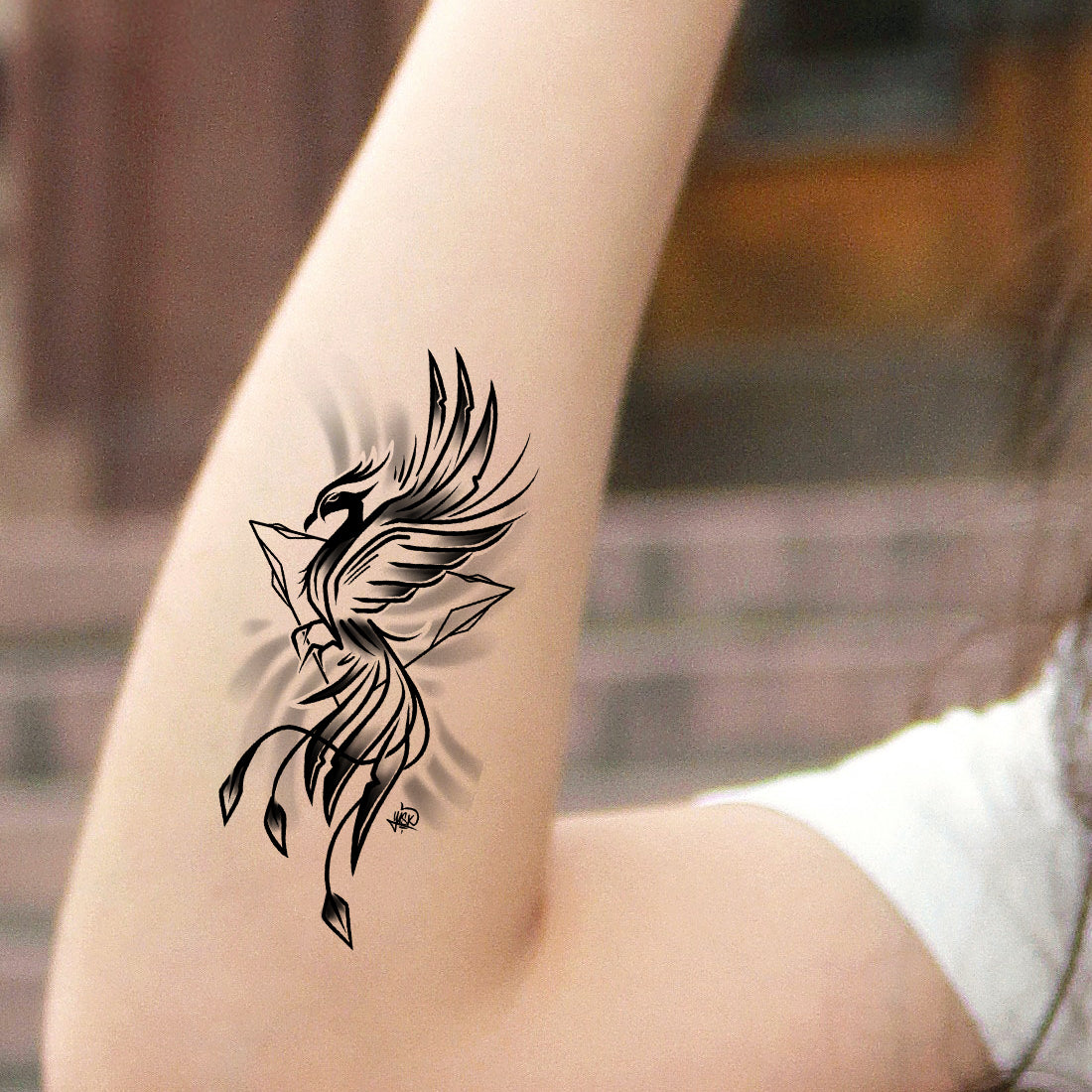 Phoenix Bird Tattoo Dragon Waterproof Boys and Girls Temporary Body Tattoo