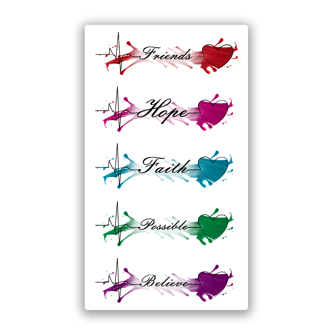 Friend,Hope Faith Tattoo Waterproof For Boys and Girls Believe Temporary Body Tattoo