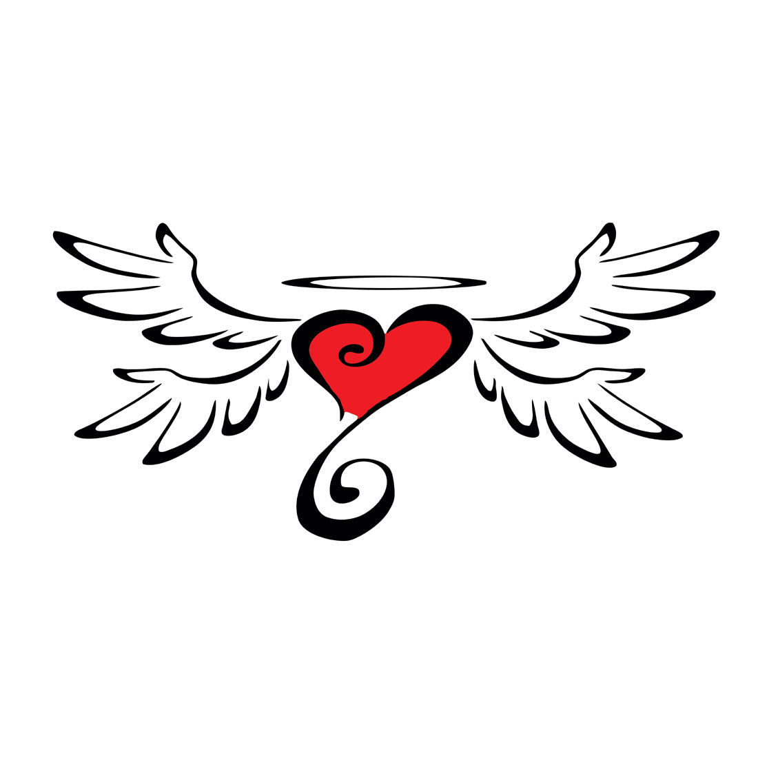 Heart With Wings Tattoo Waterproof For Men and Women Sticker Temporary Body Tattoo