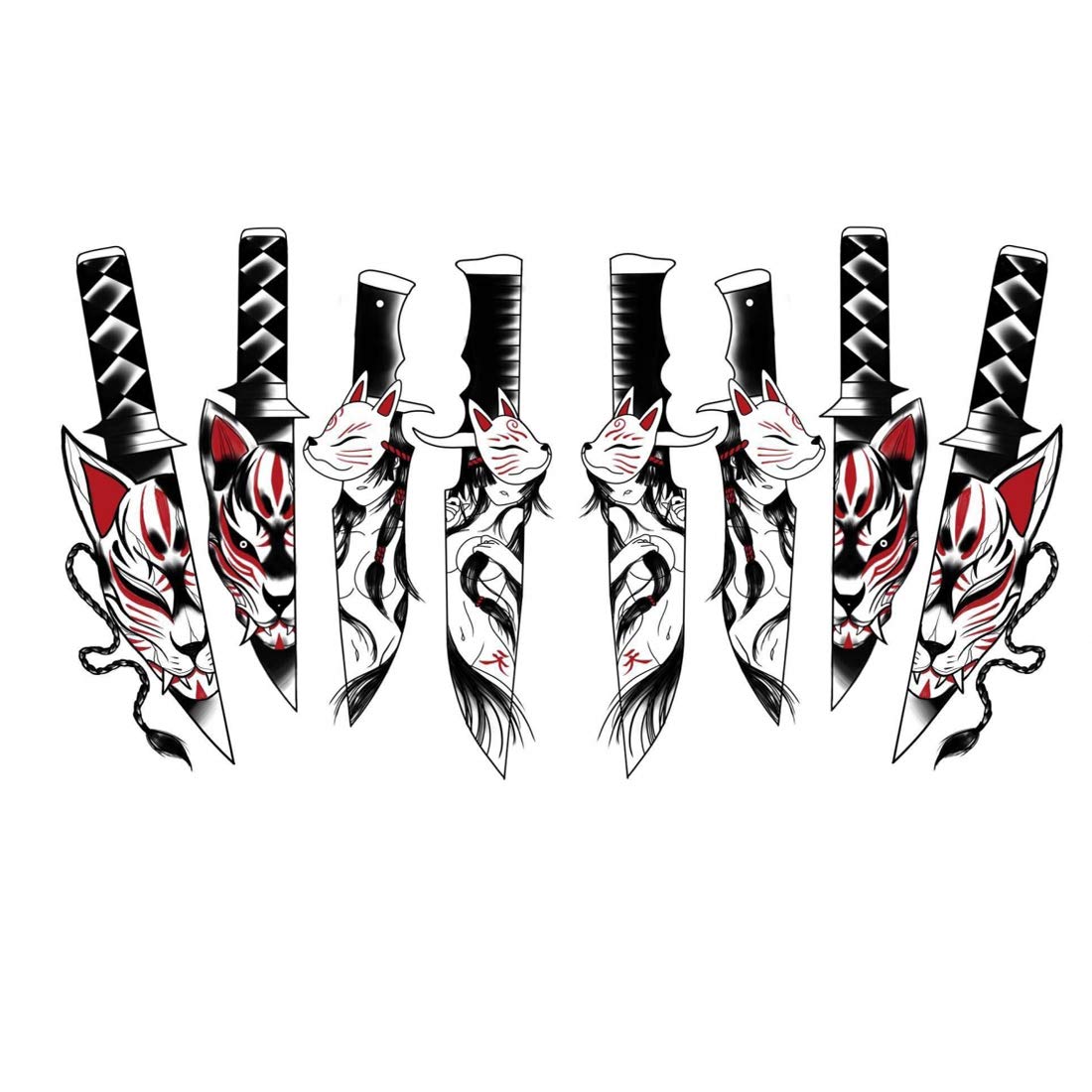 Temporary Tattoowala Knife Men and Women Waterproof Temporary Body Tattoo