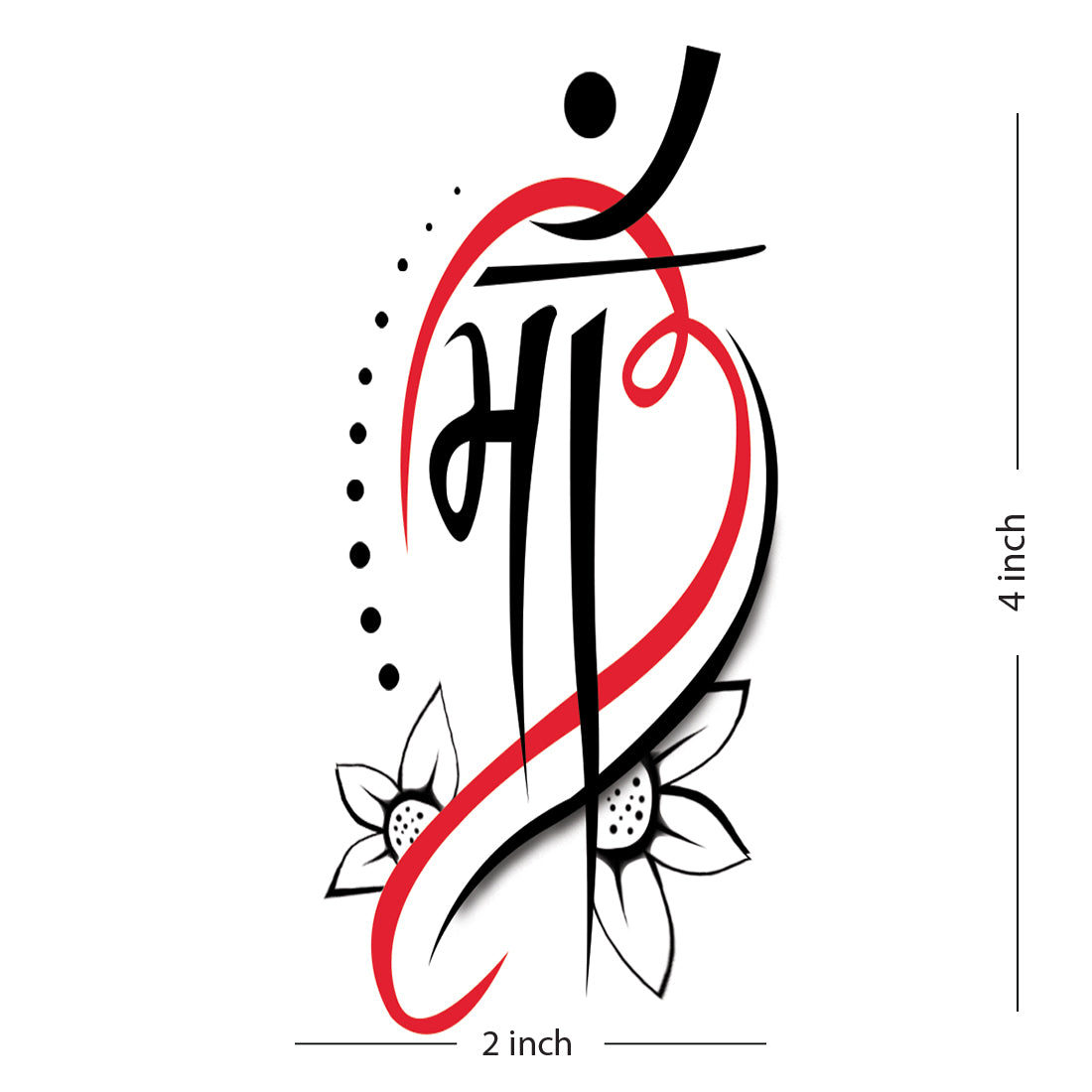 Maa and Heart Love Tattoo For Men and Women Waterproof Temporary Tattoo
